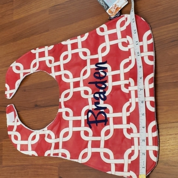 Samantha Grace Designs Red "Braden" Bib NWT - Picture 5 of 7